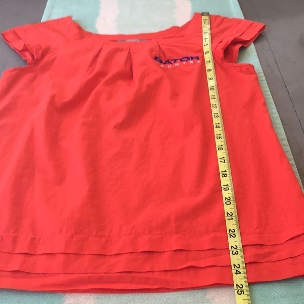 Merona Gator Country Embroidered Orange UF Short Sleeve Top Size M - Picture 12 of 13